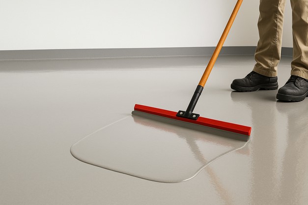 Self leveling floor compound work